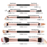 Rose Gold - 6 Pieces Double-Ended Eye Brush Set-II