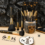 Goth - Skull Makeup Brush Set 12 Pieces