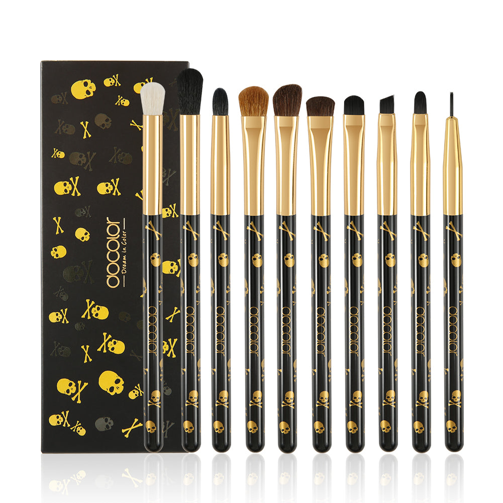 Docolor makeup brushes Goth - skull Eye makeup brushes 10 Pieces gothic style personalized makeup best makeup brushes synthetic hair makeup brushes professional makeup brushes Instagram makeup brush natural makeup looks