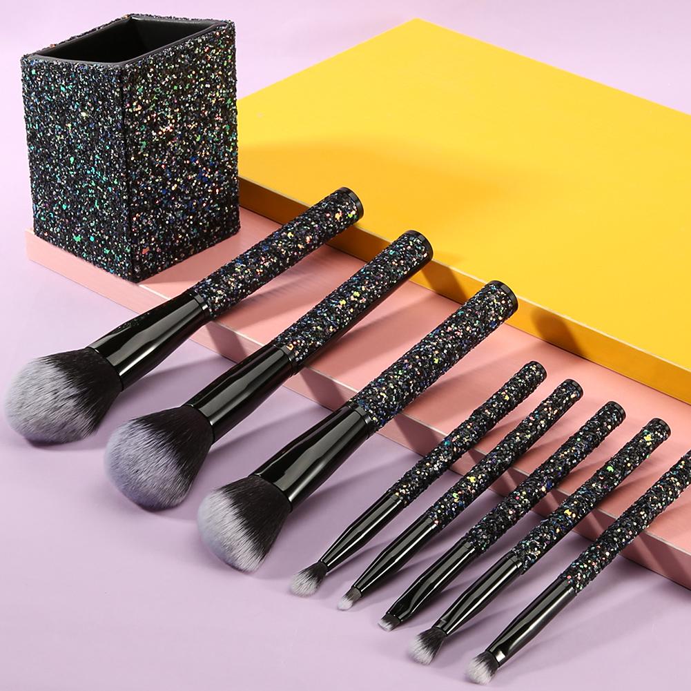 Docolor makeup brushes 8 Pieces Sparkle Brush Set With Holder